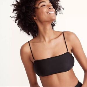 Madewell second wave spaghetti strap bikini top black